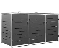 vidaXL M&uuml;lltonnenbox f&uuml;r 3 Tonnen 207x77,5x115 cm Edelstahl