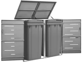vidaXL M&uuml;lltonnenbox f&uuml;r 2 Tonnen 138x775x1155 cm Anthrazit