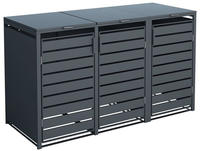 Westmann - M&uuml;lltonnenbox 3-fach Mit Deckel, Anthrazit, 200 X 80 X 116 Cm (b X T X H)