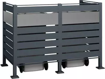 Westmann Metall Mülltonnenverkleidung Planum 2x240L 160x80x120cm Anthrazit Mix