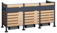 Westmann Metall M&uuml;lltonnenverkleidung Planum 3x240 L Holzoptik 240x90x120 Cm