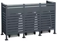 Westmann - M&uuml;lltonnenverkleidung Planum 3er Box, Anthrazit, 80 X 240 X 150 Cm (b X T