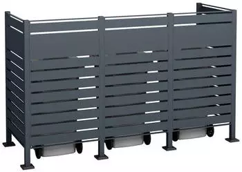 Westmann Metall Mülltonnenverkleidung Planum 3x240L 240x80x150cm Anthrazit