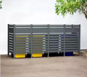 Westmann Metall Mülltonnenverkleidung Planum 4x240L 320x80x150cm Anthrazit