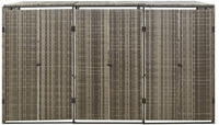vidaXL M&uuml;lltonnenbox f&uuml;r 3 Tonnen Grau 207x80x117 cm Poly Rattan