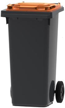 Proregal Premium 2-Rad-M&uuml;lltonne MGB 120L 97,4x47,9x55,5cm HDPE-Kunststoff Grau/Orange