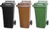 Grau/Schwarz/Braun/Grün: Proregal 2-Rad-Mülltonne 3er MGB HDPE-Kunststoff 120L