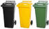 Grau/Schwarz/Gelb/Grün: Proregal 2-Rad-Mülltonne 3er MGB HDPE-Kunststoff 120L