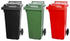 Grau/Schwarz/Grün/Rot: Proregal 2-Rad-Mülltonne 3er MGB HDPE-Kunststoff 120L
