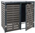 anthrazit: Mendler 2er Mülltonnenverkleidung 119x134x84cm WPC Metall