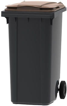 Proregal Premium 2-Rad-M&uuml;lltonne MGB 240L 107,9x58,3x73,7cm HDPE-Kunststoff Grau/Braun