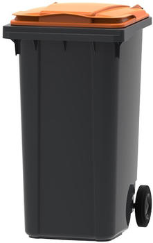 Proregal Premium 2-Rad-M&uuml;lltonne MGB 240L 107,9x58,3x73,7cm HDPE-Kunststoff Grau/Orange