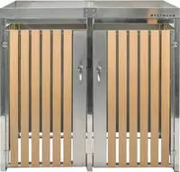 Westmann - M&uuml;lltonnenbox Planta Edelstahl 2x240 L M&uuml;lltonnenbox Mit Pflanzdach