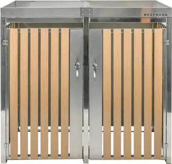 Westmann Mülltonnenbox Edelstahl 2x240L Silber