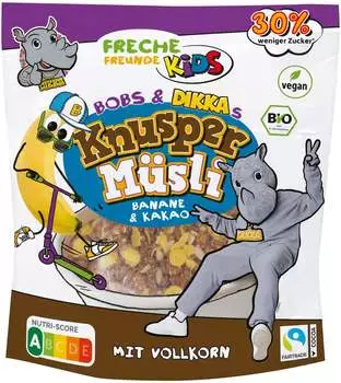 Freche Freunde Kids Bobs & Dikkas Knusper M&uuml;sli Banane & Kakao