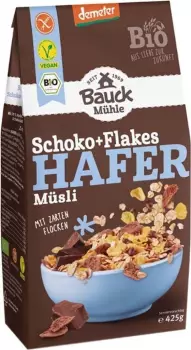 Bauck Mühle Hafer Müsli Schoko+Flakes glutenfrei demeter (4015637835020)