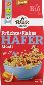 Bauck Mühle Hafer Müsli Früchte + Flakes glutenfrei (486137)