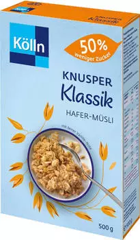 K&ouml;lln Knusper Klassik Hafer-M&uuml;sli weniger Zucker (500g)