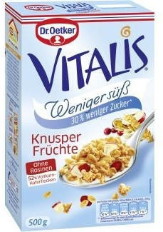 Dr. Oetker Vitalis Weniger süß Knusper Früchte Müsli (500g)