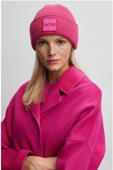 Hugo Boss Gerippte Mütze mit tonalem Logo-Detail - Style Landran_hat 50502503 Pink ONESI