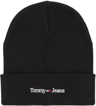 Tommy Hilfiger Logo-Beanie aus Rippstrick (AW0AW15473) black