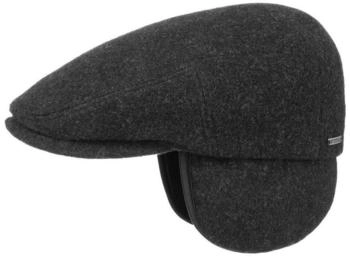 Stetson Wool Ohrenklappen Flatcap anthrazit