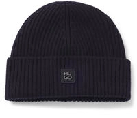 HUGO Strickm&uuml;tze "Xola Metal" aus reiner Wolle, mit Stack-Label, unisex