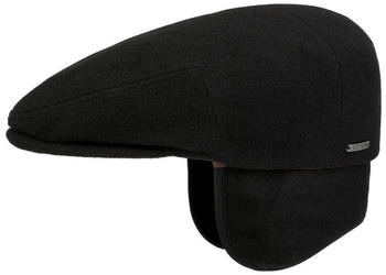 Stetson Wool Ohrenklappen Flatcap schwarz