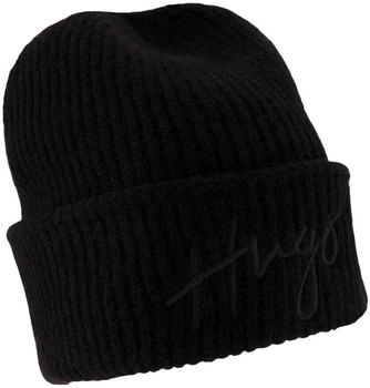 HUGO Gerippte mit gesticktem handgeschriebenem Logo - Style Socialy_Hat 50524104 Schwarz
