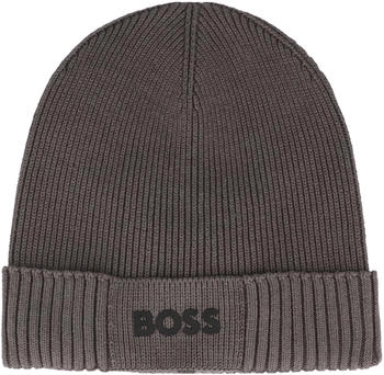 Hugo Boss aus Baumwolle und Schurwolle mit Logo-Detail - Style Asic_Beanie-X 50499423 Hellgrau