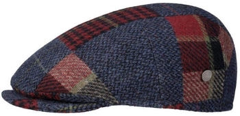 Lierys Merino Patchwork Flatcap blau