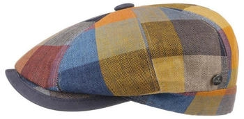 Lierys City Bic Leder Piping Flatcap Ballonmütze Leinencap