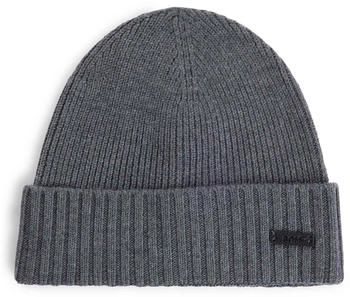 Hugo Boss Gerippte M&uuml;tze aus Schurwolle - Style Fati 50495306 Grau ONESI