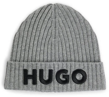 HUGO Mütze aus Schurwolle mit Logo-Detail - Style Unisex-X565-7 50527804 Grau ONESI