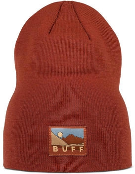 Buff Knitted Beanie Lilon Long CinnamonBrown