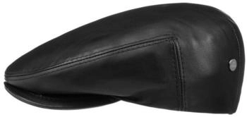Lierys Flatcap schwarz Nappaleder