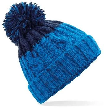 Beechfield Apres Beanie Azurblau/Oxford Marineblau (B437)