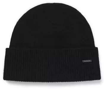 Hugo Boss Mütze aus Kaschmir mit Logo-Applikation Style Honesto_Hat 50548851 Schwarz ONESI
