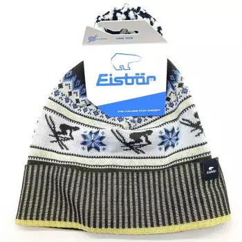 Eisbär Retroski Pompon Cap clearlight /outdoorgreen/white/skyway
