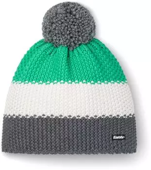 Eisbär Star Pompon Cap anthracite/white/mineralgreen