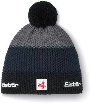 Eisbär Star Pompon Ski Austria Cap black/dark cobalt/anthracite