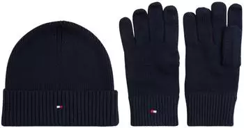 Tommy Hilfiger Geschenk-Set Schal und Mütze (AM0AM13806) blau