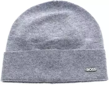 Hugo Boss Mütze aus Wolle und Kaschmir mit Logo (50524276) hellgrau