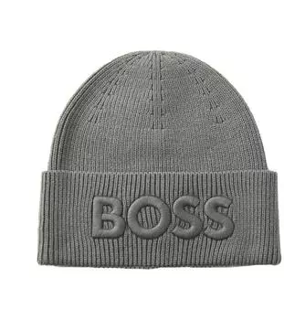 Hugo Boss Mütze Afox aus Woll-Mix mit Logo (50522449) grau