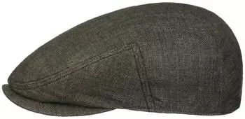 Stetson Woodfield Linen Flat Cap Herringbone (6293501) dunkeloliv