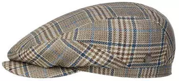 Lierys Glencheck Driver Flatcap braun blau