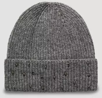 s.Oliver Beanie aus Wollmix mit Stein-Besatz ONESIZE grau 2172587.9730.ONESIZE