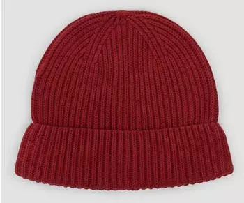 s.Oliver Gestrickte Baumwoll-Beanie mit Umschlag ONESIZE rot 2170274.3626.ONESIZE