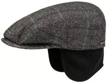 Stetson Ohrenklappen Schirmm&uuml;tze grau schwarz