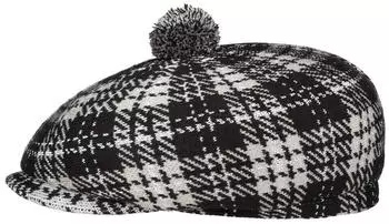 Kangol New Heritage Pom Flatcap schwarzweiß